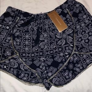 NWT blue and white paisley shorts
